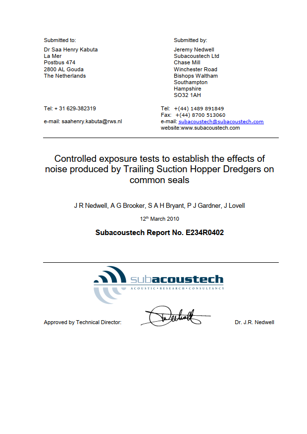 37_Nedwell_2010_Controlled_exposure_effects_noise_TrailingSuctionHop_SUBacoustechNrE234R0402