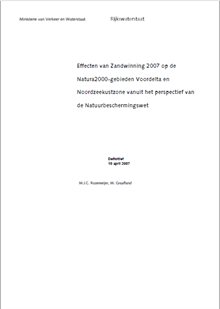 79_Rozemeijer_2007_Effecten zandwinning N2000 gebieden_Bijlage_brief_RWS_DNH_kenm_WSV2007_264_dd070501